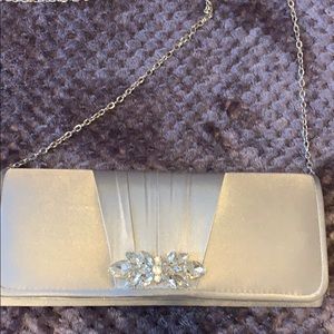 Platinum gray dress bag